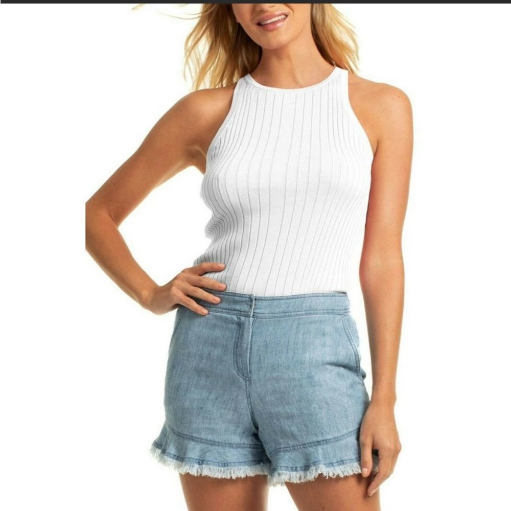 Trina Turk Coral Reef Chambray Shorts